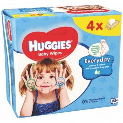Huggies Everyday vlhčené ubrousky 4x56ks - Quatro Pack